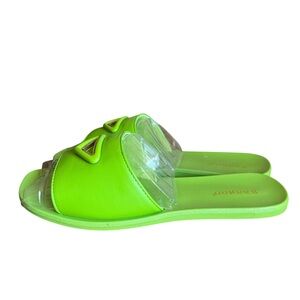 NEW BAMBOO Women’s Fun Neon Lime Green Slip On Sandals Sz 7